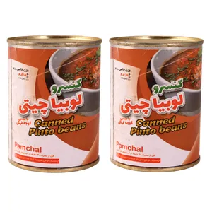 کنسرو لوبیا چیتی با سس گوجه فرنگی پامچال - 380 گرم مجموعه 2 عددی