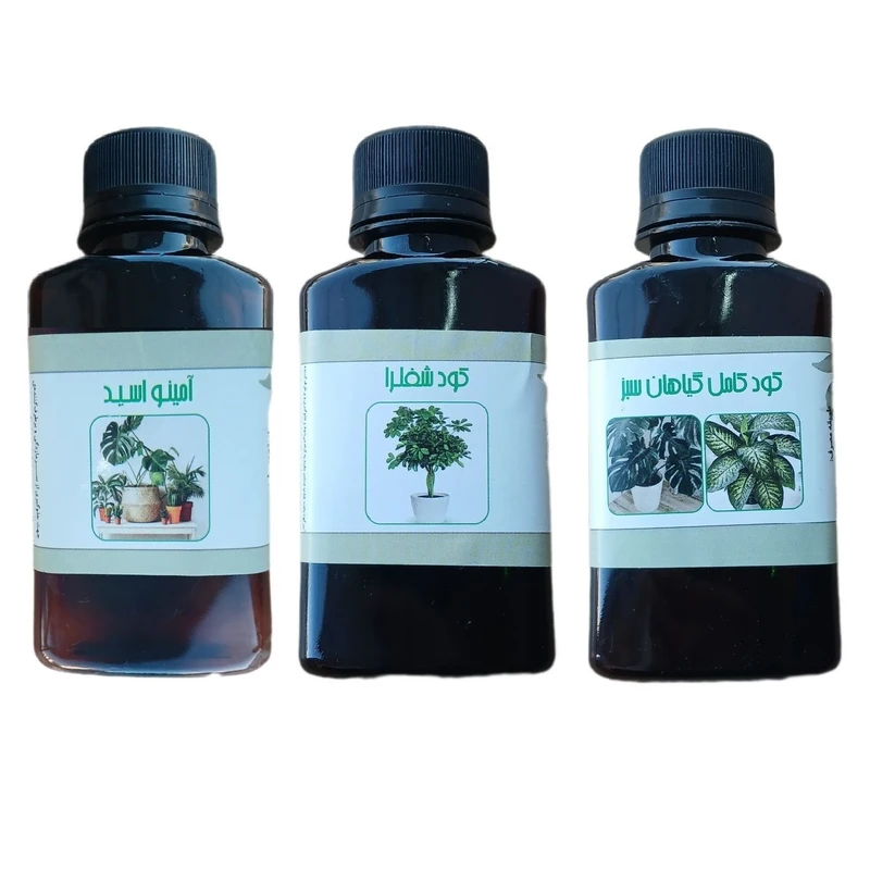 کود مایع امینو اسید و کود کامل گیاهان سبز و کود شفلرا مدل life drop حجم 110 میلی لیتر بسته 3 عددی