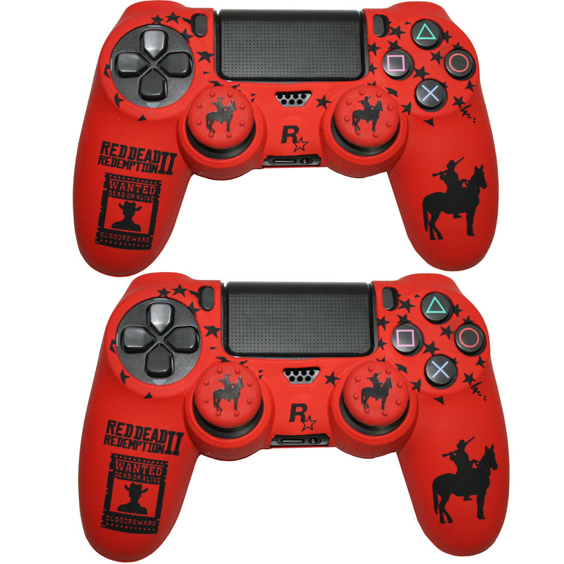 محافظ دسته پلی استیشن ۴ مدل red dead DJS به همراه روکش آنالوگ بسته دو عددی