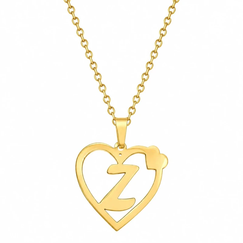 گردنبند زنانه مدل قلبی حرف Z
