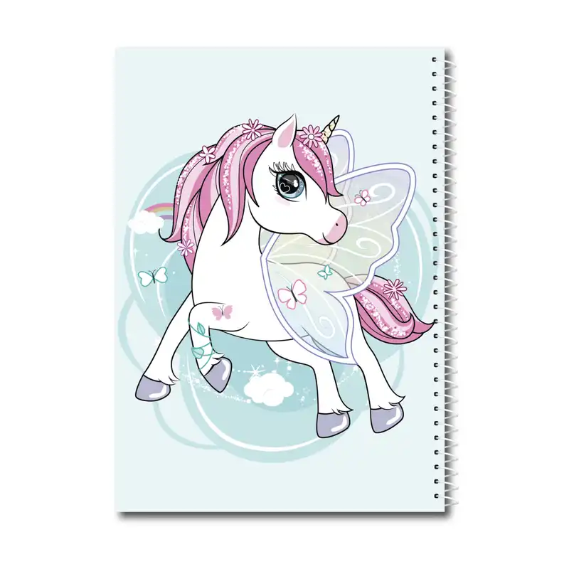 دفتر نقاشی طرح یونیکرن اسب تک شاخ