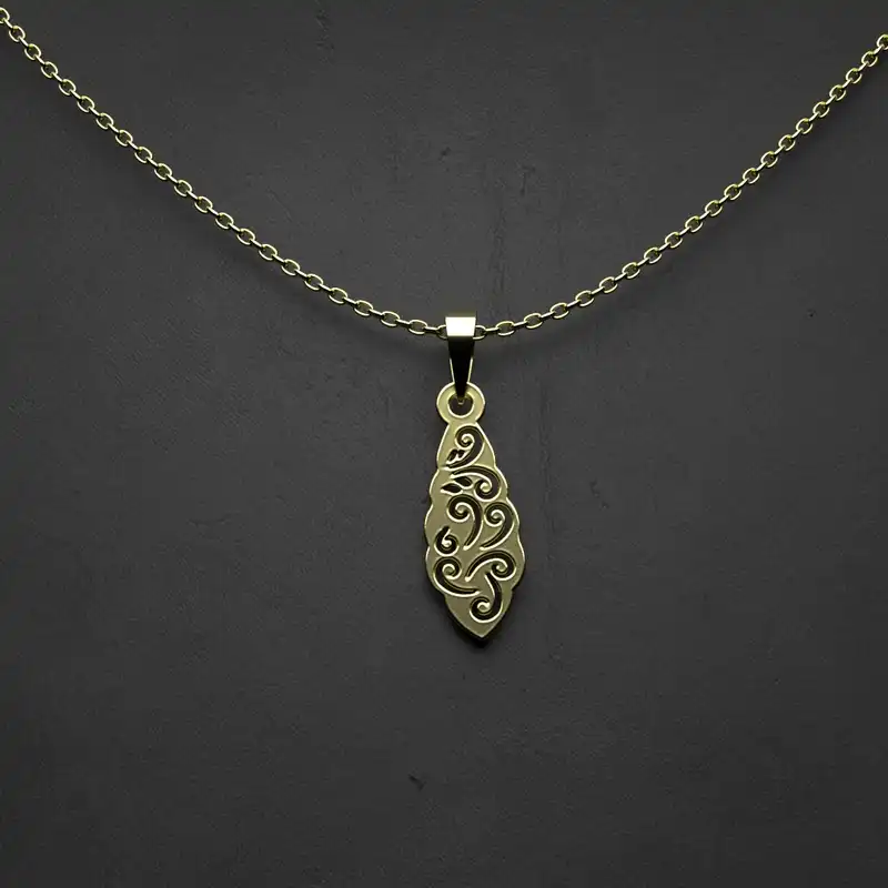 گردنبند طلا 18 عیار زنانه مدوپد مدل هندسی کد AA2-1-1004