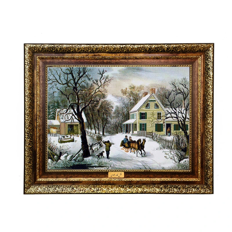 تابلو فرش ماشینی نقش نگار رضوی طرح منظره کد 1827KH