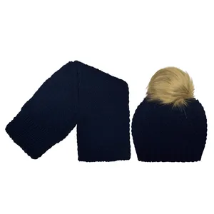 ست کلاه و شال گردن بافتنی بچگانه مدل SN8545