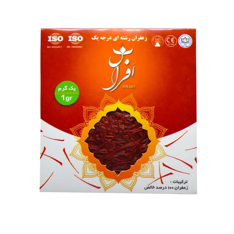 زعفران سوپر نگین افراس - 1 گرم بسته 20 عددی
