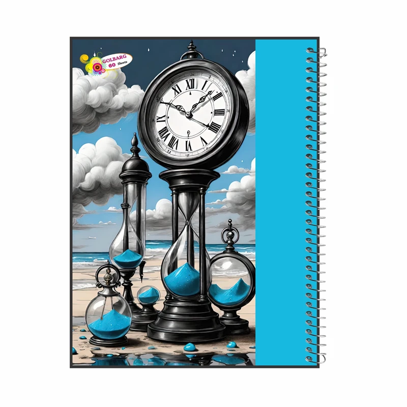 دفتر مشق 60 برگ گلبرگ مدل ساعت کد 2098