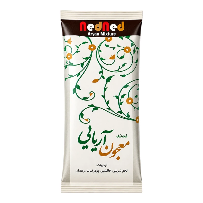 پودر شربت تخم شربتی و خاکشیر و زعفران و پودر نبات ندند بسته 20 عددی