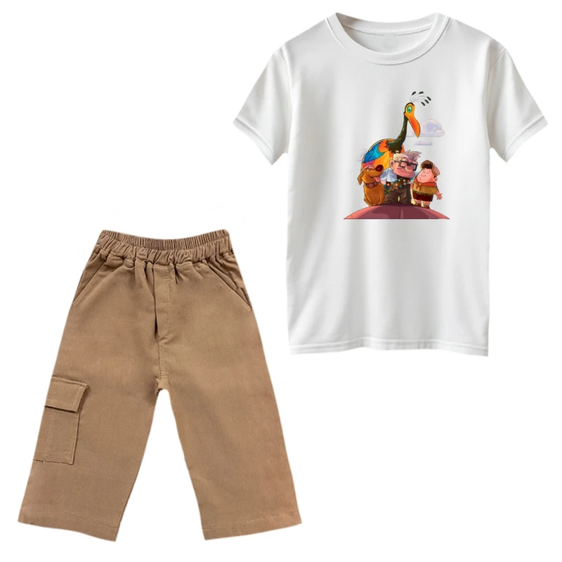 ست تی‌شرت و شلوارک پسرانه مدل آپ کد 2 رنگ سفید