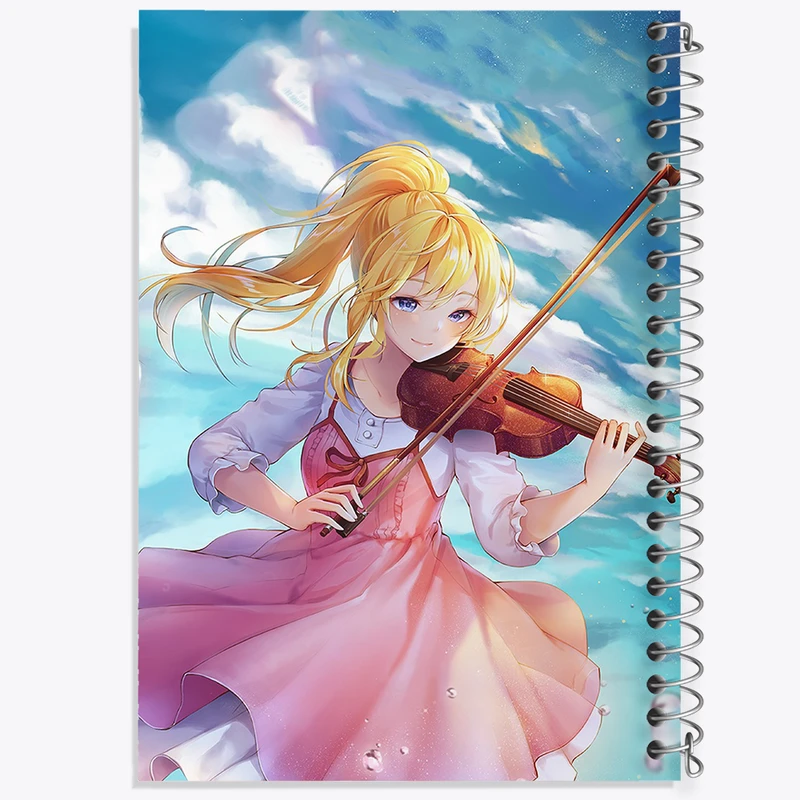 دفتر ژورنال نویسی 50 برگ خندالو مدل نقطه ای طرح کائوری انیمه دروغ تو در آوریل کد 32470