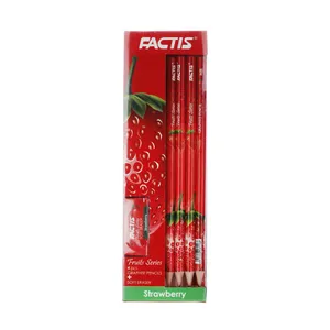 Factis Strawberry Pencil Pack of 4 With Eraser