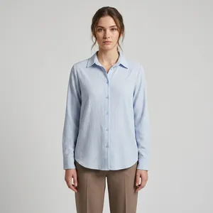 Jaber Brand Women's Long Sleeve Shirt (Plain Blue)