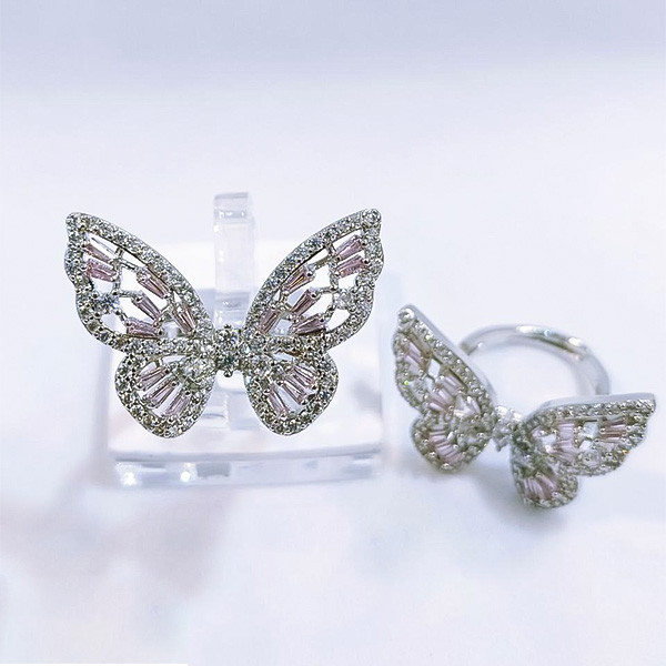 انگشتر زنانه مدل پروانه نگین باگتی کد 5004