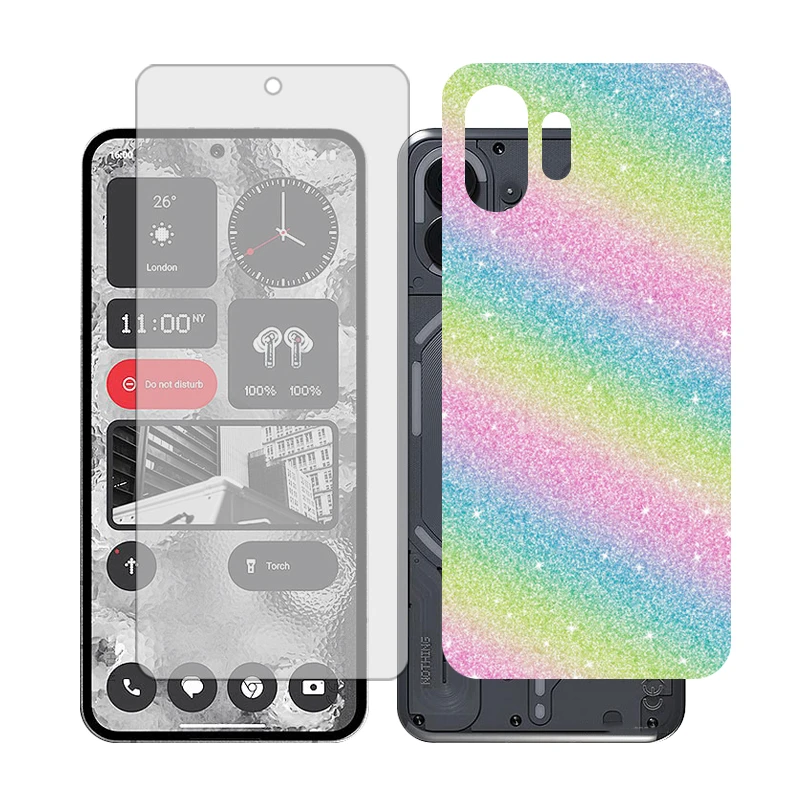 محافظ صفحه نمایش شفاف گلس مدل Together مناسب برای گوشی موبایل ناتینگ Phone 2 به همراه برچسب پوششی پشت گوشی 