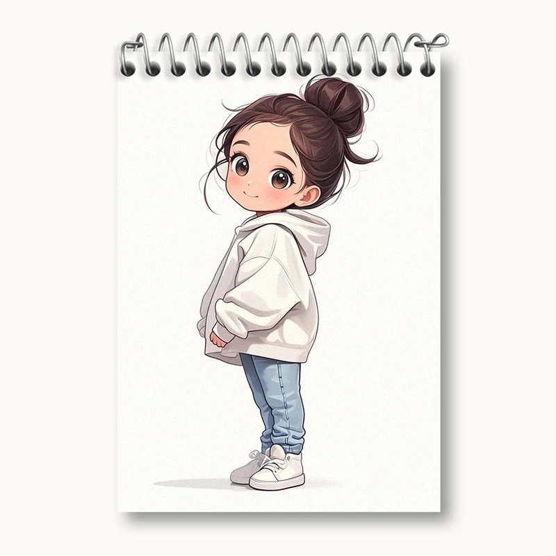 دفتر یادداشت 50 برگ خندالو طرح دخترانه کیوت کد N1832