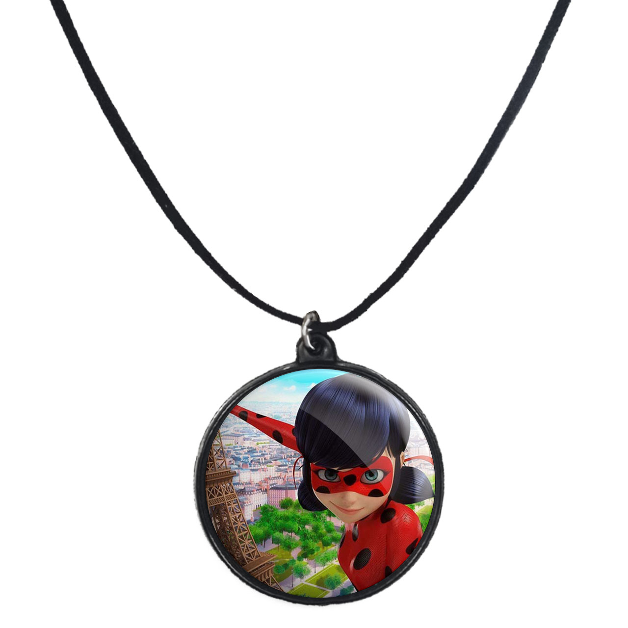 گردنبند پرمانه طرح کفشدوزکی کد pmb.268 مدل دو طرفه