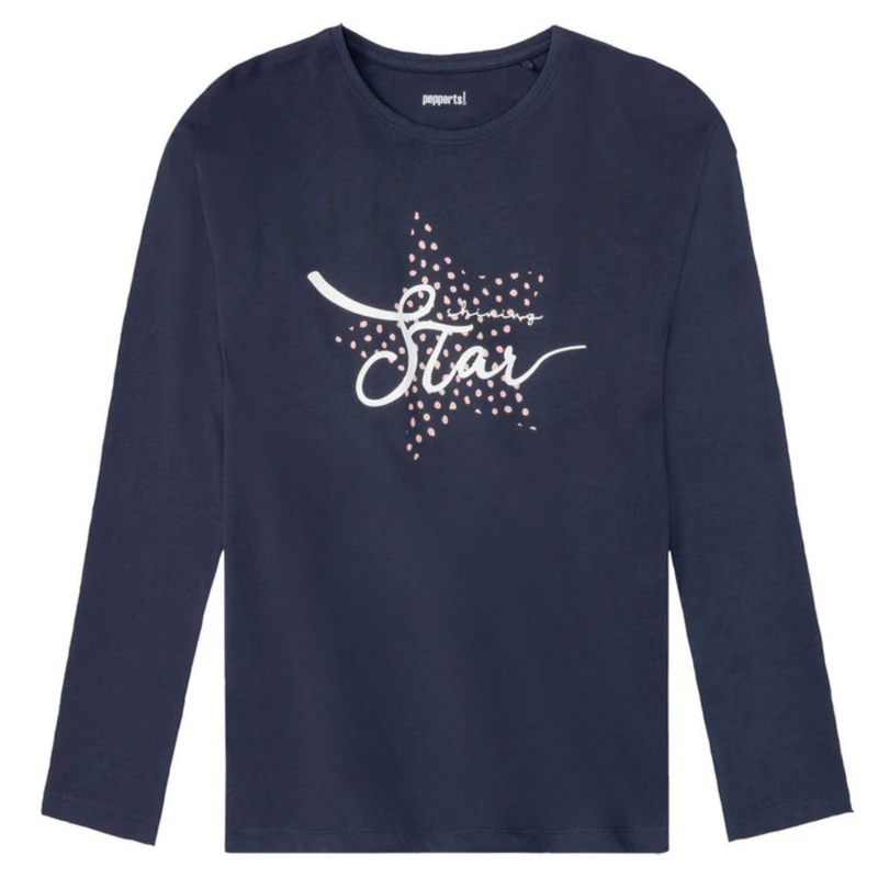 تی شرت آستین بلند دخترانه پیپرتس مدل HES-983