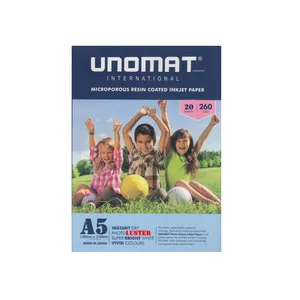 کاغذ چاپ عکس لاستر یونومات مدل Luster 260g سایز A5 بسته 20 عددی