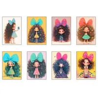 پوستر کارنيکا طرح دخترانه کیوت Girly Cute کد 23182 مجموعه 8 عددی