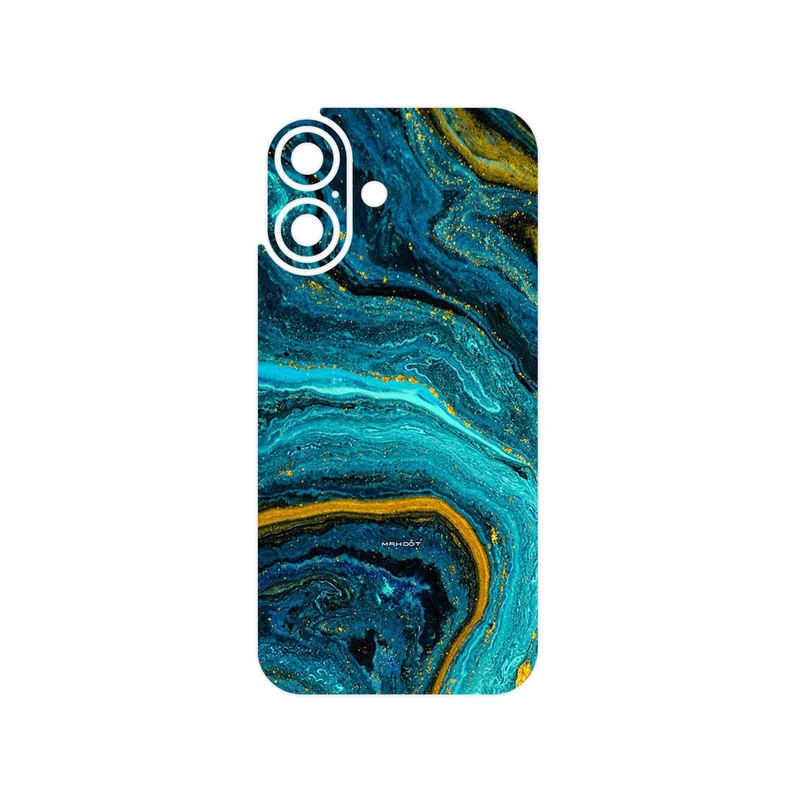 برچسب پوششی ماهوت مدل Turquoise marblewith golden streaks مناسب برای گوشی موبایل اپل iPhone 16