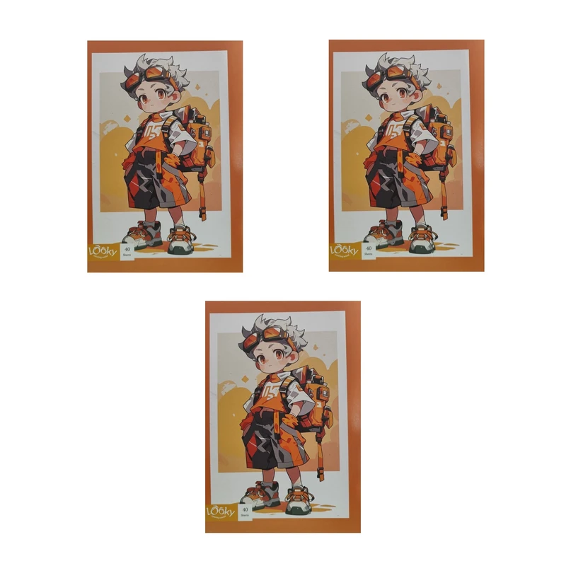 دفتر مشق 40 برگ لوکی مدل منگنه طرح پسر کد 007 بسته 3 عددی