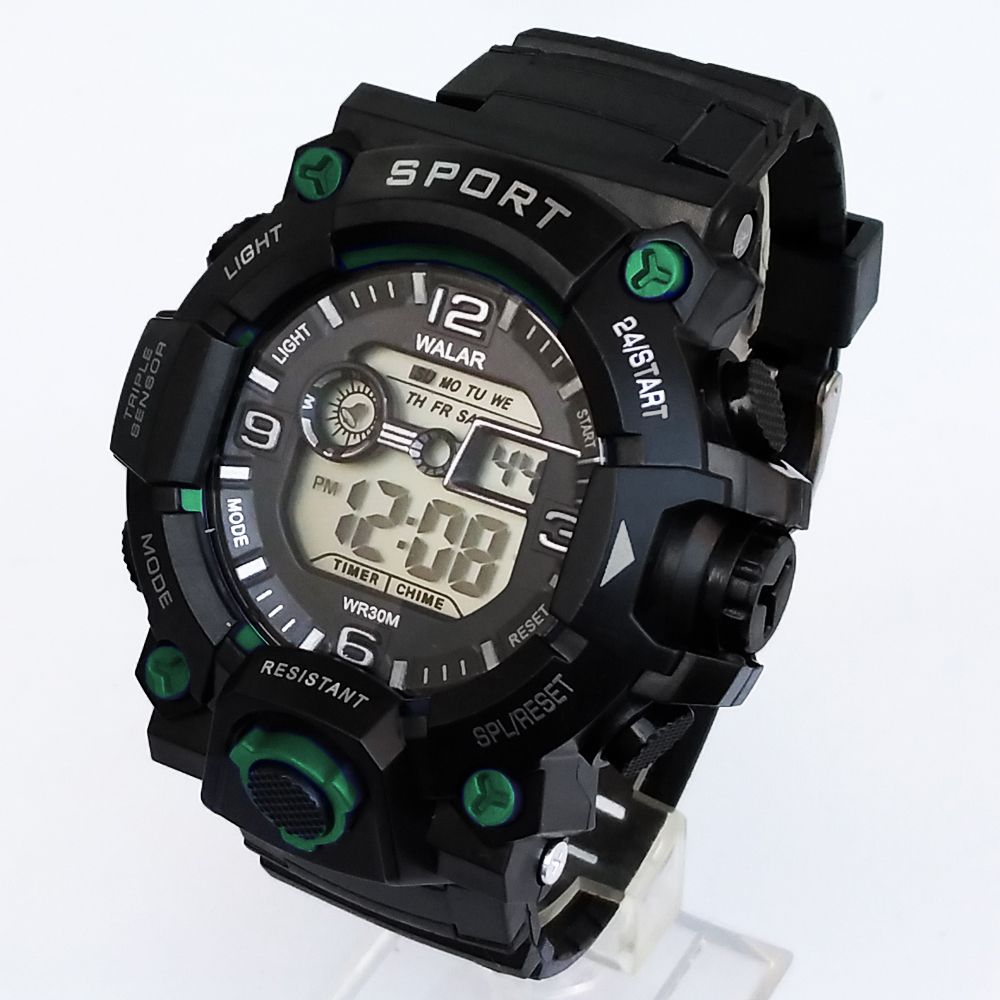 ساعت مچی دیجیتال پسرانه والار مدل ضدآب SPORT چراغدار کرنومتردار کد 12 -  - 2