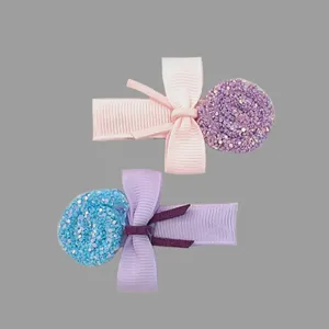 گیره مو دخترانه مدل آبنباتی مجموعه 2 عددی