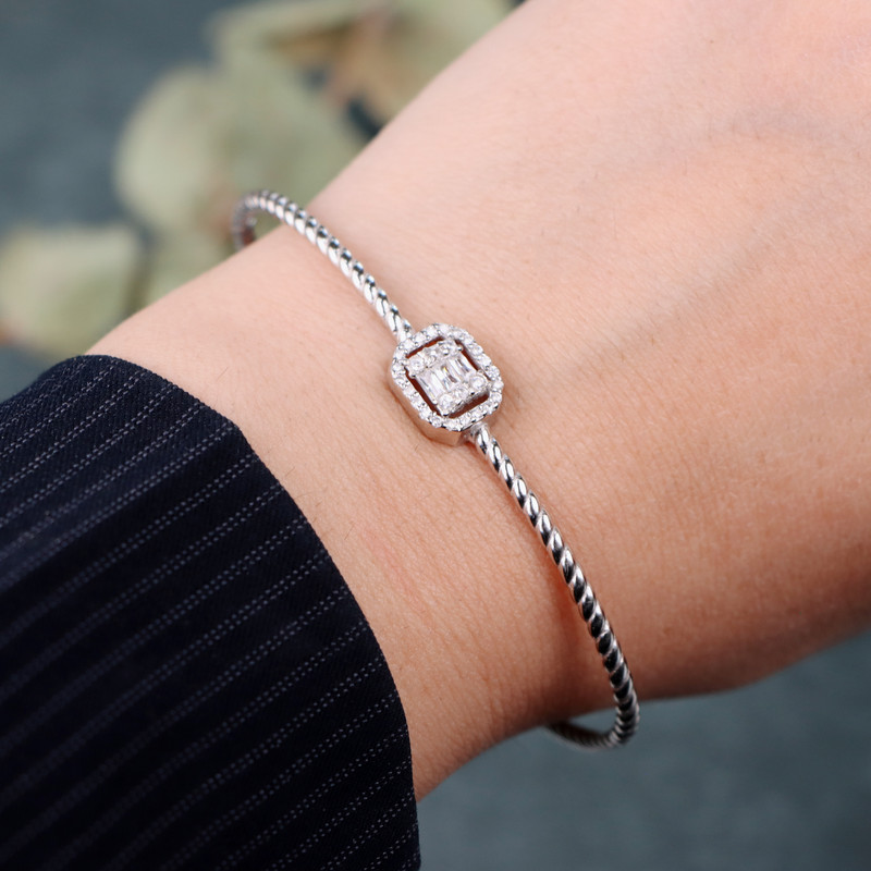 دستبند النگویی نقره زنانه جی تی ای مدل G_155 دستبند النگویی نقره زنانه جی تی ای مدل G_155