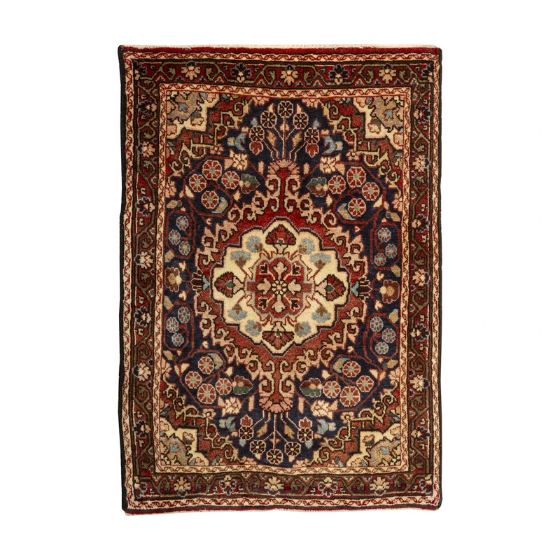 فرش دستبافت 0.54 متری مدل ملایر کد 45P691 زمینه سرمه ای