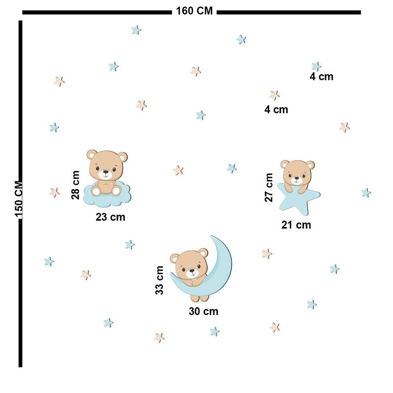استیکر چوبی کودک باروچین مدل خرس کد 1243