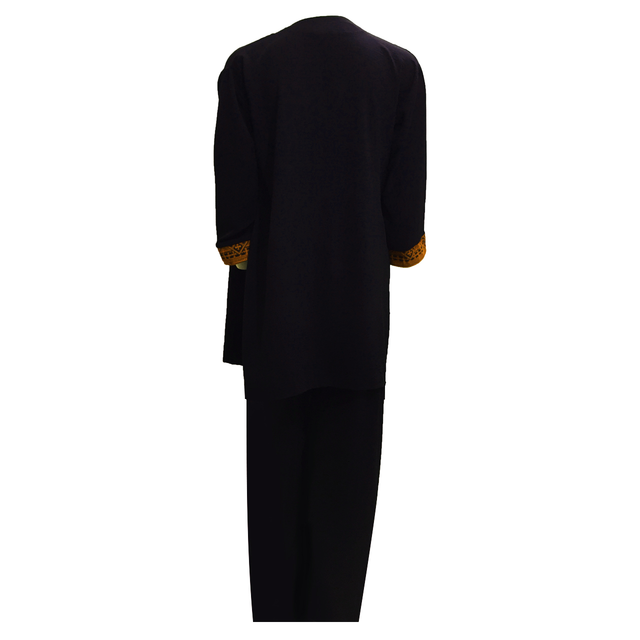 مانتو و شلوار زنانه مدل نخی ابر و بادی سنتی کد tm-2389 رنگ مشکی