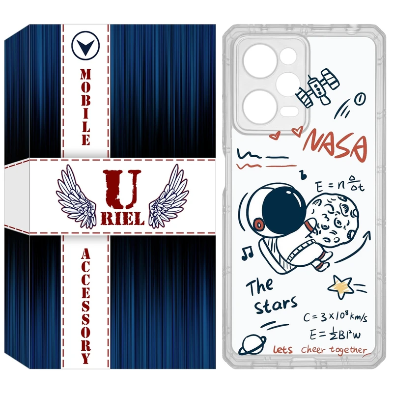 کاور یوریل مدل Clear کد 27 طرح ناسا مناسب برای گوشی موبایل شیائومی Poco X5 Pro / Redmi Note 12 Pro / Note 12 Pro Plus