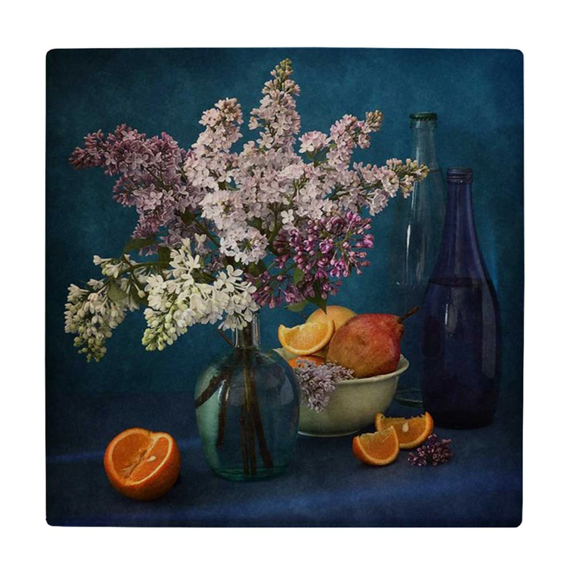 زیر لیوانی طرح پرتقال و گلدان شیشه ای کد    3864642_1970