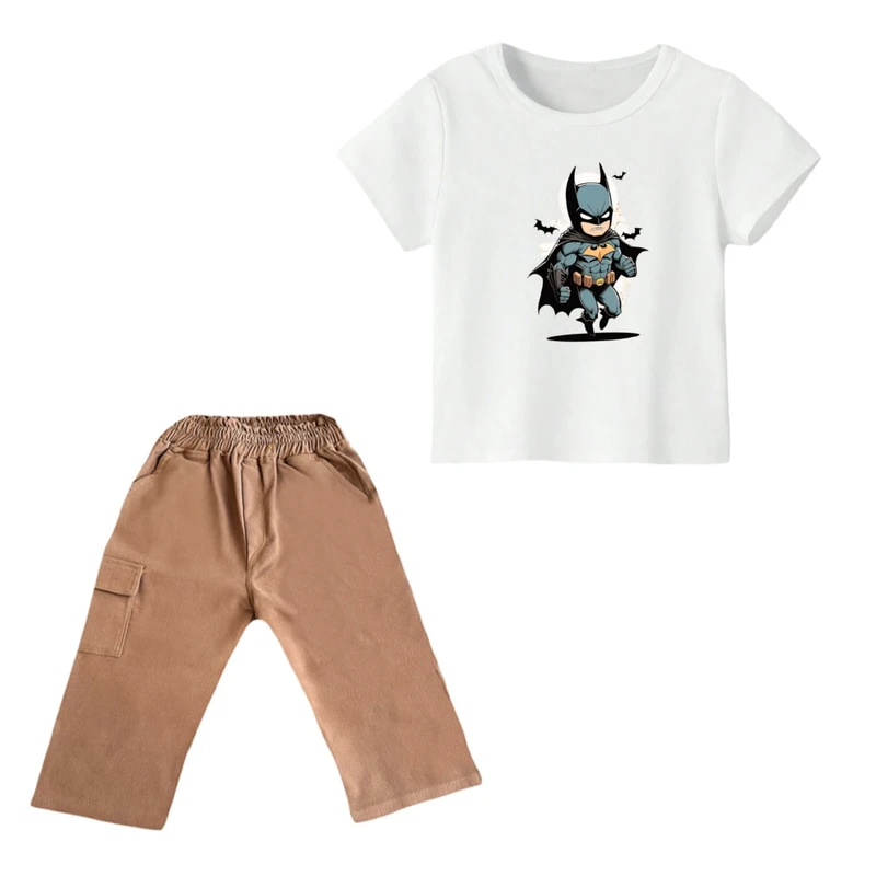 ست تی شرت و شلوارک پسرانه مدل بتمن کد ۱۰