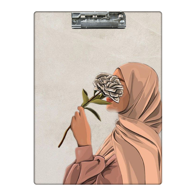 تخته شاسی طرح دختر و یک شاخه گل کد  7340232 سایز A4