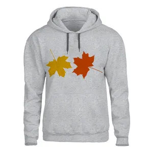 هودی مردانه مدل برگ پاییز کد Z19 رنگ طوسی