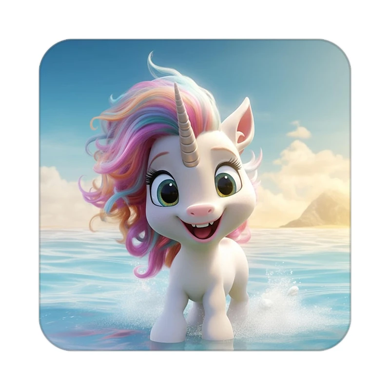 زیر لیوانی کاکتی طرح اسب تک شاخ و یونیکورن مدل mp28875