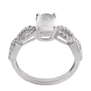 انگشتر نقره زنانه بازرگانی میلادی مدل سنگ در نجف نگین برلیان بدون ریزش ابکاری رادیوم کد AWR_1423