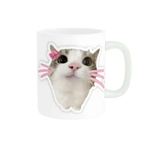 ماگ پاد آفرین مدل طرح گربه کیوت فانتزی عروسکی پینترستی کد 701