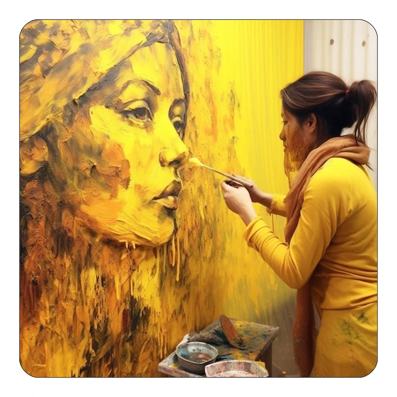 مگنت کاکتی طرح نقاشی رنگ روغن مدل mp73800