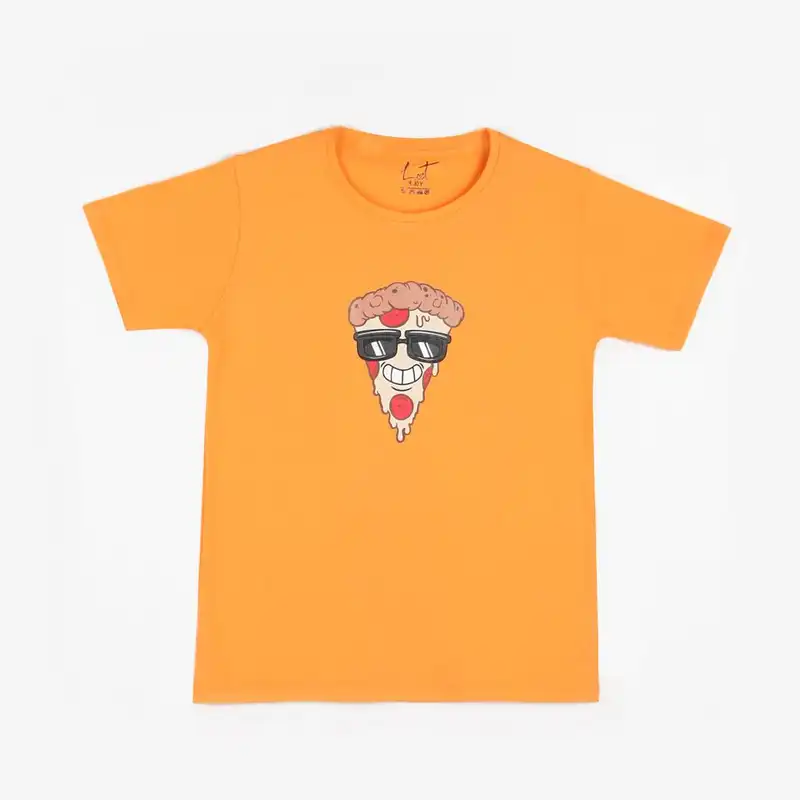 تی شرت آستین کوتاه پسرانه لینتل  مدل pizza کد 0050