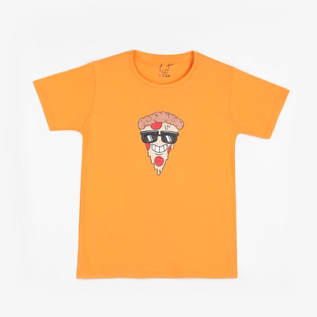تی شرت آستین کوتاه پسرانه لینتل  مدل pizza کد 0050 -  - 1