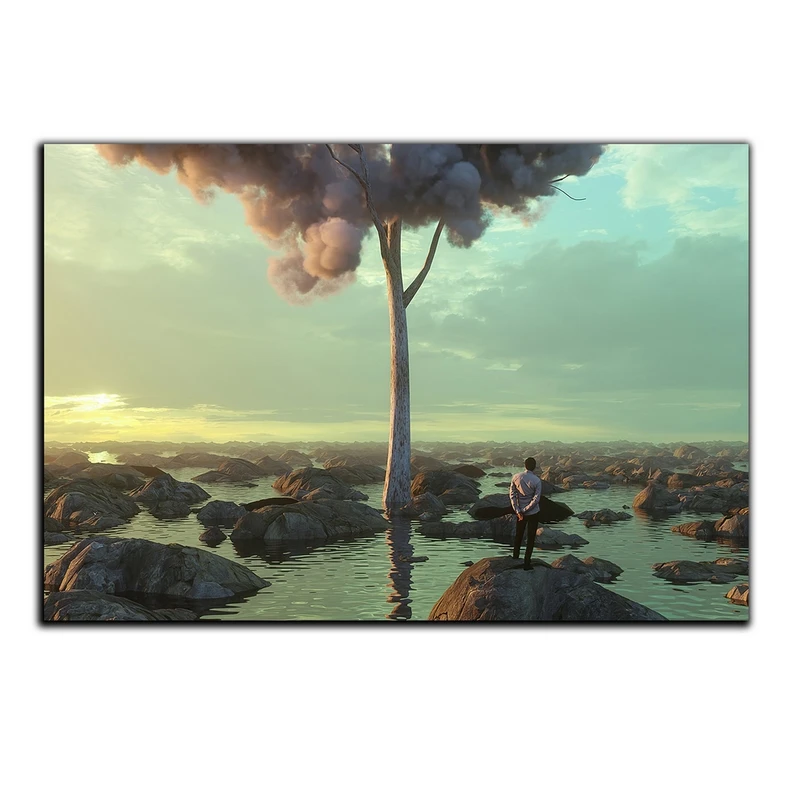 تابلو شاسی بکلیت طرح نقاشی تک درخت مدل SH-S5584