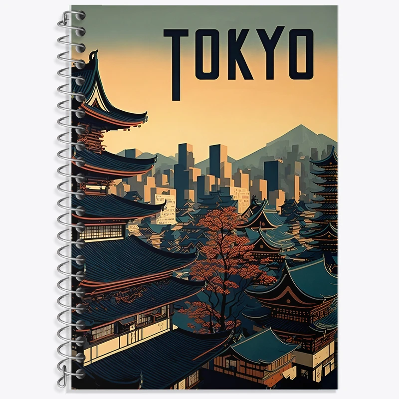 دفتر زبان 50 برگ خندالو مدل دو خط طرح توکیو (Tokyo) کد F6302
