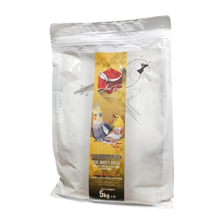 غذای پرندگان زینتی آریا فارم مدل پودر سوخاری کوانتوم وزن ۵ کیلوگرم