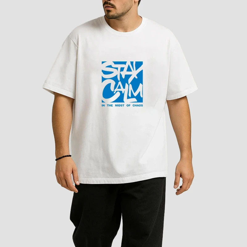 تی شرت مردانه آستین سه ربع پنبه دورو مردانه مدل stay