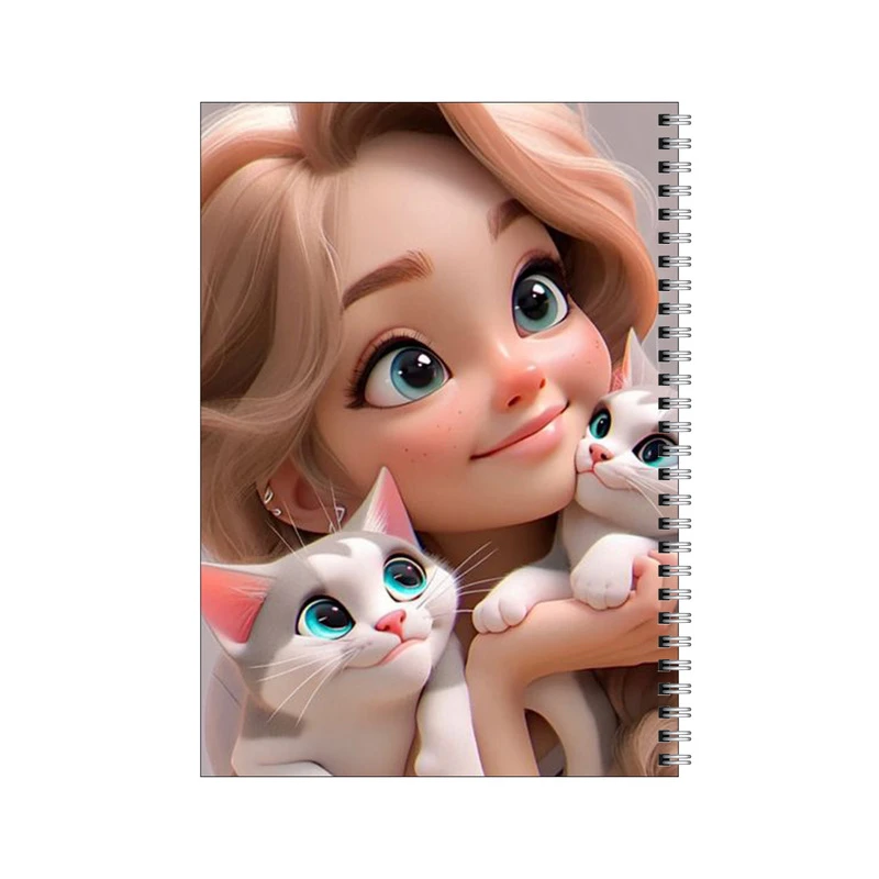 دفتر مشق 50 برگ بامبیلیپ طرح دختر و بچه گربه ها کد 0338957