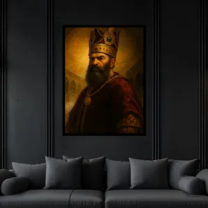 تابلو بکلیت طرح نادر شاه افشار باستانی تاریخی مشاهیر ایران  مدل B-bu7057 فریم مشکی