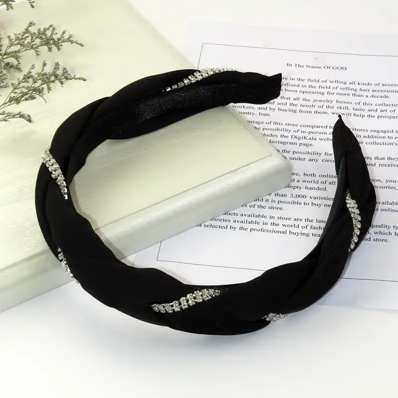 تل مو زنانه مدل بافت نگین دار کد G_Lnd_445