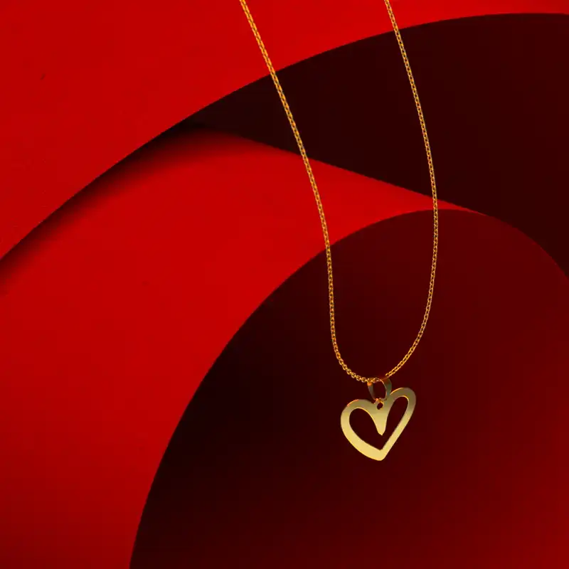 گردنبند طلا 18 عیار زنانه مدوپد مدل طرح قلب کد E1173