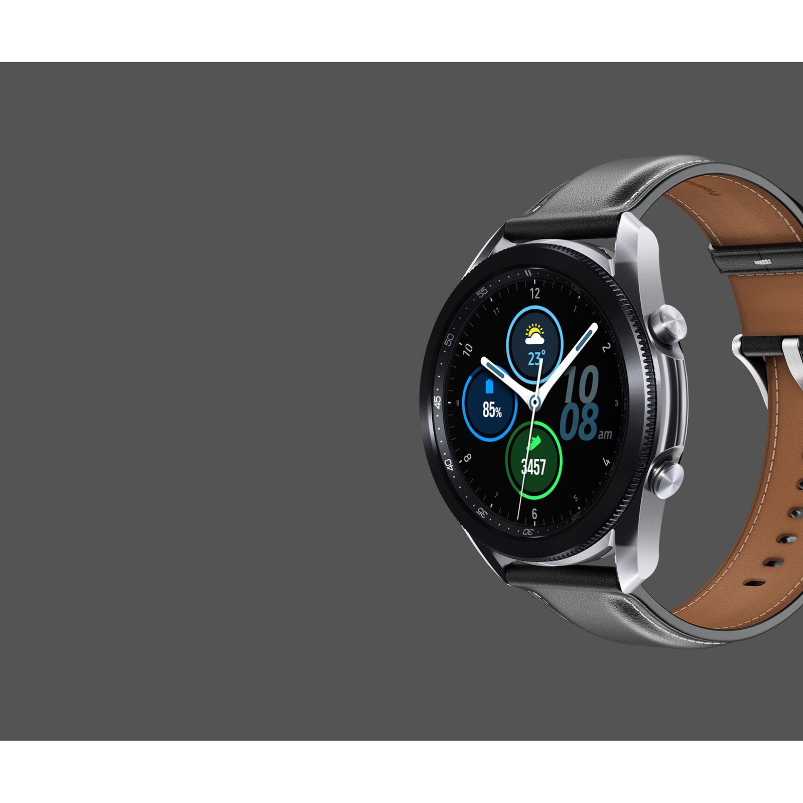 ساعت هوشمند سامسونگ مدل Galaxy Watch3 SM-R840 45mm بند چرمی -  - 2